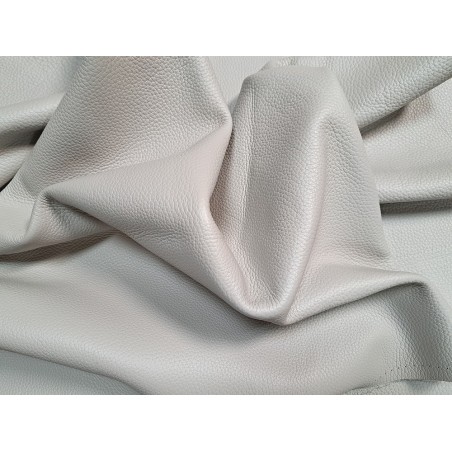 Grande demi peau de cuir de vache grainée - gris plume - maroquinerie - cuirenstock