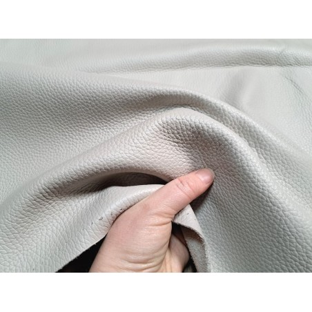 Demi-peau de cuir de vache grainée - gris plume - Cuirenstock