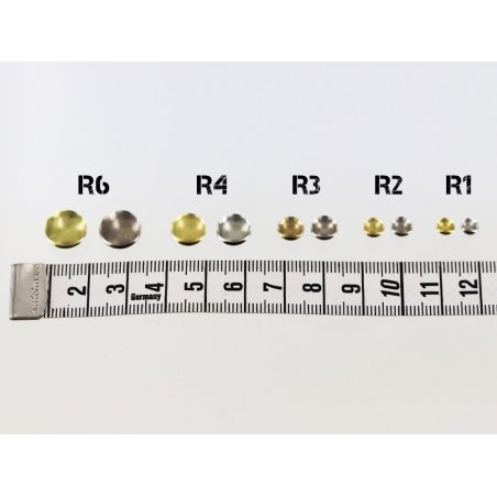 Lot de 20 rivets simple calotte acier finition nickelé - Taille R3