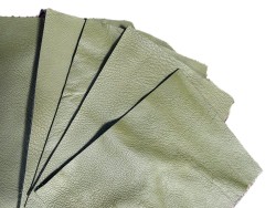 Lot de morceaux de cuir rectangulaire - kaki grainé - maroquinerie - Cuir en stock