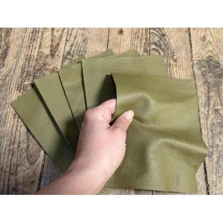 Lot de morceaux de cuir rectangulaire - noir grainé - maroquinerie - Cuir en Stock