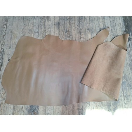 bande de vache lisse-tabac-tannage végétal-maroquinerie-accessoires-Cuirenstock