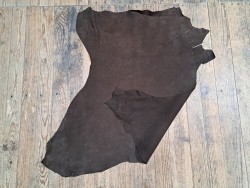 Peau de cuir de mouton nubuck - chocolat - maroquinerie - Cuirenstock