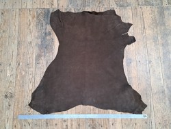 Peau de cuir de mouton nubuck - chocolat - maroquinerie - Cuir en Stock