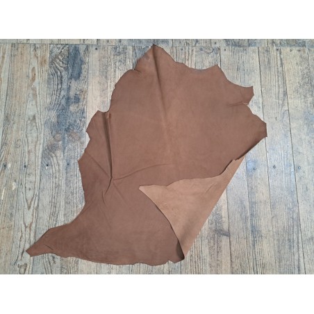 Peau de cuir de mouton velours - brun clair - maroquinerie - cuirenstock