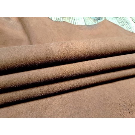 Peau de cuir de mouton velours - brun clair - maroquinerie - Cuirenstock
