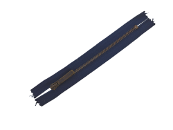 Fermeture Eclair® - bleu marine - zip nylon non séparable - 14 cm - Cuirenstock