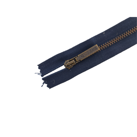 Fermeture Eclair® - bleu marine - zip nylon non séparable - 14 cm - cuir en stock