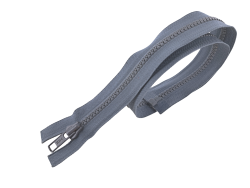 Fermeture Eclair® - gris - zip nylon - séparable - 59 cm - cuir en stock