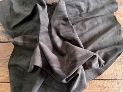 Peau de veau velours - marron vert - Cuir en Stock