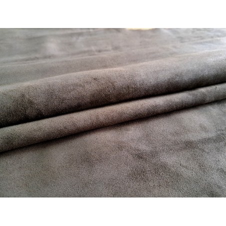 Peau de veau velours - marron vert - Cuir en Stock