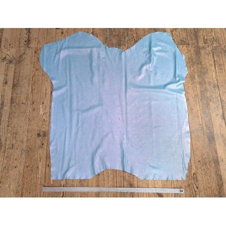 Peau de veau velours paillettes holographiques - bleu - Maroquinerie - Cuir en stock