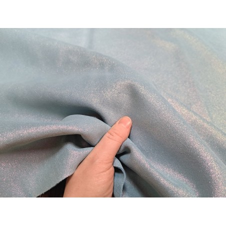 Peau de veau velours paillettes holographiques - bleu - Maroquinerie - Cuirenstock