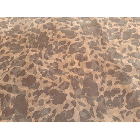 Demi peau de veau velours - camouflage - brun clair - Cuir en Stock