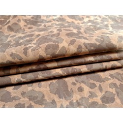 Demi peau de veau velours - camouflage - brun clair - Cuir en Stock