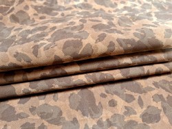 Demi peau de veau velours - camouflage - brun clair - Cuir en Stock