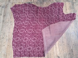 Demi peau de veau velours - camouflage - Framboise - Cuir en Stock