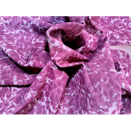 Demi peau de veau velours - camouflage - Framboise - Cuir en Stock