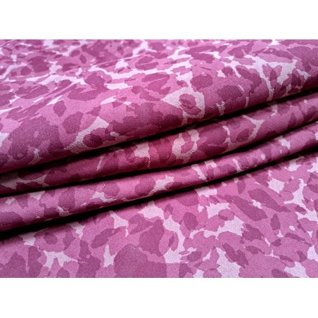 Demi peau de veau velours - camouflage - Framboise - Cuir en Stock