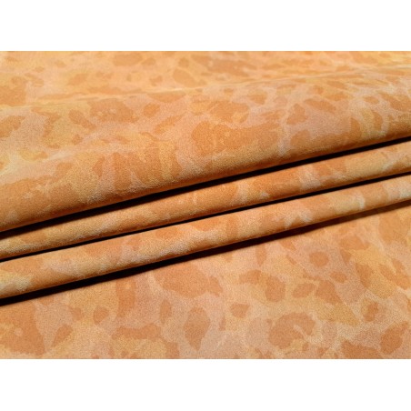 Demi peau de veau velours - camouflage - Orange - Cuir en Stock