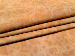 Demi peau de veau velours - camouflage - Orange - Cuir en Stock