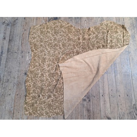 Demi peau de veau velours - camouflage - beige - Cuir en Stock