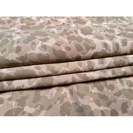 Demi peau de veau velours - camouflage - beige - Cuir en Stock