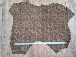 Demi peau de veau velours - camouflage - kaki - Cuir en stock