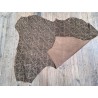 Demi peau de veau velours - camouflage - kaki - cuir en stock