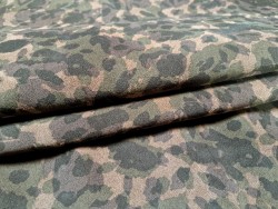 Demi peau de veau velours - camouflage - kaki - Cuir en Stock