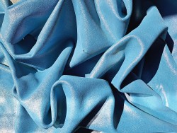 Peau de veau velours paillettes holographiques - bleu - Maroquinerie - Cuir en Stock
