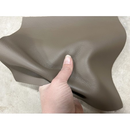 Lot de morceaux de cuir carré 27cm x 27cm - gris étoupe - prêt à l'emploi Cuir en Stock