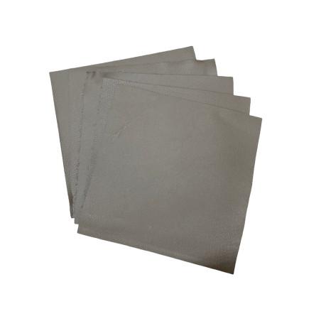 Lot de morceaux de cuir carré 27cm x 27cm - gris étoupe - prêt à l'emploi Cuir en Stock