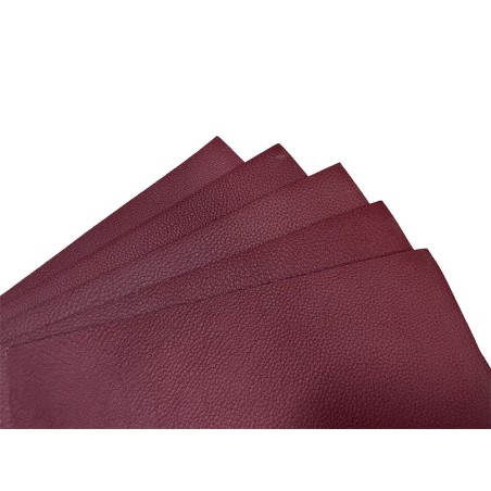 Lot de morceaux de cuir carré 27cm x 27cm - Sangria - prêt à l'emploi Cuir en Stock