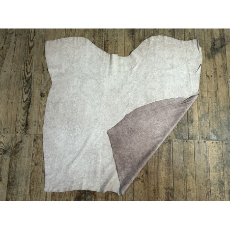 Peau de veau velours effet jeans BRUN - Cuir en Stock