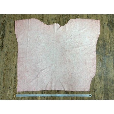 Peau de veau velours effet jeans rose - Cuir en Stock