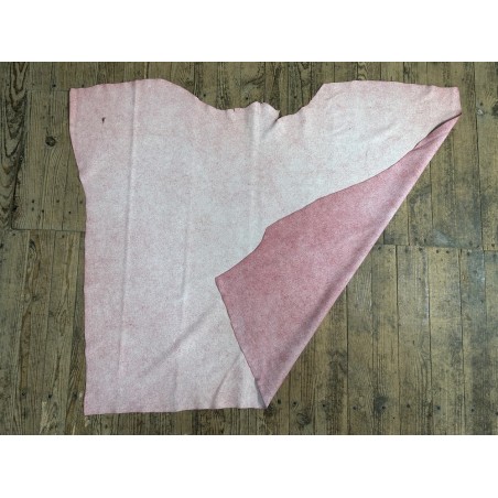 Peau de veau velours effet jeans rose - Cuir en Stock