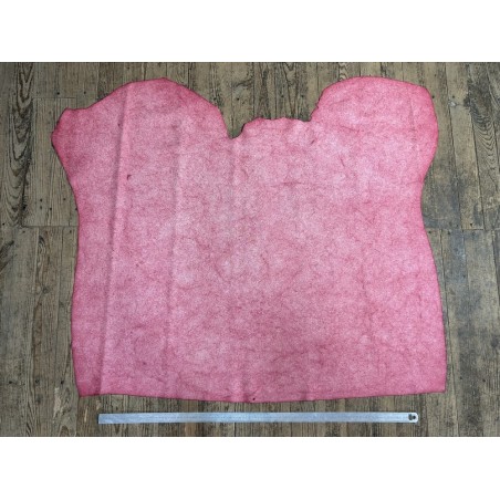 Peau de veau velours effet jeans rouge - Cuir en Stock