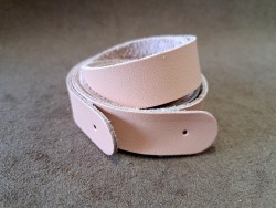 Paire de anses en cuir - rose saumon - prêtes à poser - maroquinerie - Cuir en stock