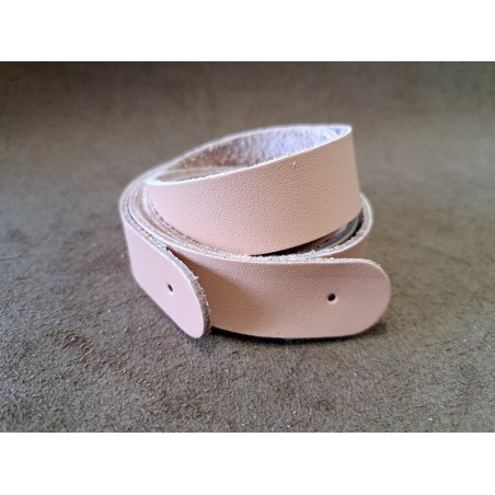Paire de anses en cuir - rose saumon - prêtes à poser - maroquinerie - Cuir en stock
