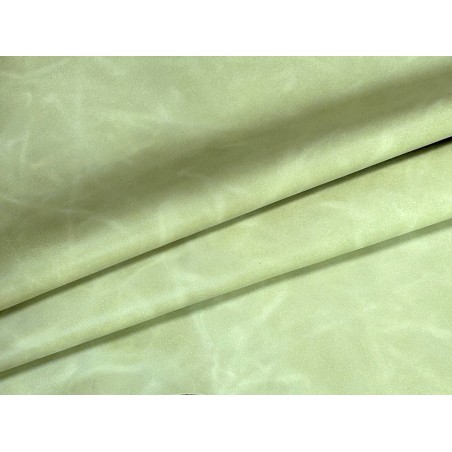 Peau de veau velours, ciré pull-up nuancé jaune citron - Cuir en Stock
