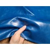 Demi-peau de cuir de vachette pullup - bleu cyan - maroquinerie - Cuir en stock