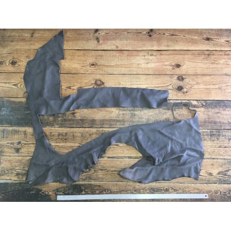 Chutes de cuir de vache - Gris cendre - Cuirenstock