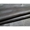 Peau de cuir de mouton crispé - noir satiné - maroquinerie ou vêtement - Cuirenstock