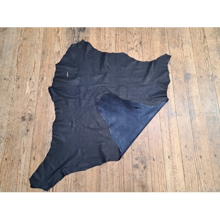 Peau de cuir de veau - naturelle - marine - Cuir en stock