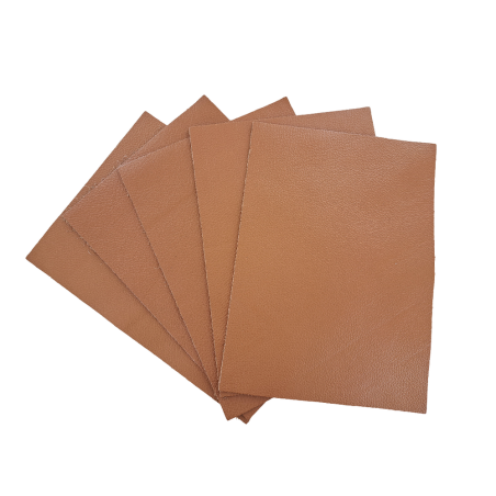 Lot de morceaux de cuir rectangulaire - grainé camel - maroquinerie - cuir en stock
