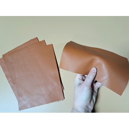 Lot de morceaux de cuir rectangulaire - grainé camel - maroquinerie - Cuir en stock