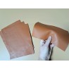Lot de morceaux de cuir rectangulaire - grainé camel - maroquinerie - Cuir en stock