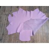 Grand morceau de cuir de taurillon - gros grain - couleur rose blush - Cuirenstock