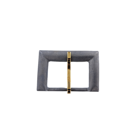 Boucle de ceinture rectangulaire argent vieilli - 40 mm - bouclerie - accessoire - cuir en stock